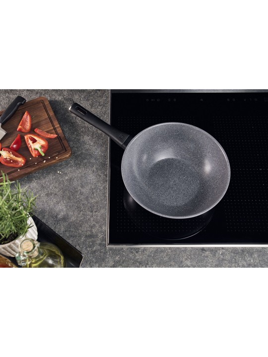ZWILLING wok Terreno Plus – 28 cm alumiinium keraamilise mittenakkuva kattega