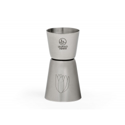 Leopold Vienna Jigger Flowers – Stainless Steel 20/40 ml