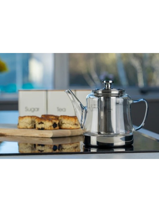 Grunwerg Café Ole teekann – klaas ja teras, induktsioonpõhjaga