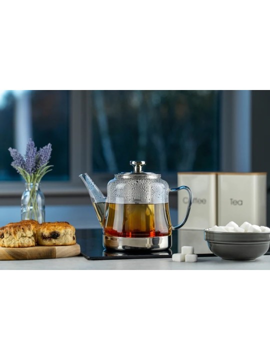 Grunwerg Café Ole teekann – klaas ja teras, induktsioonpõhjaga
