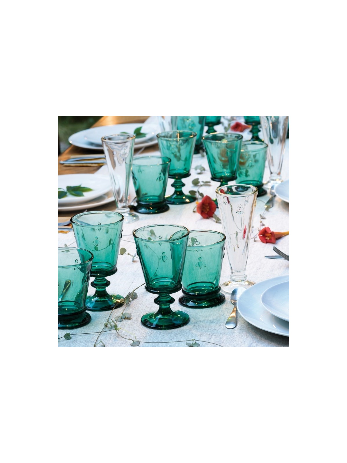 La Rochère Abeille Flutes – Pressed Glass