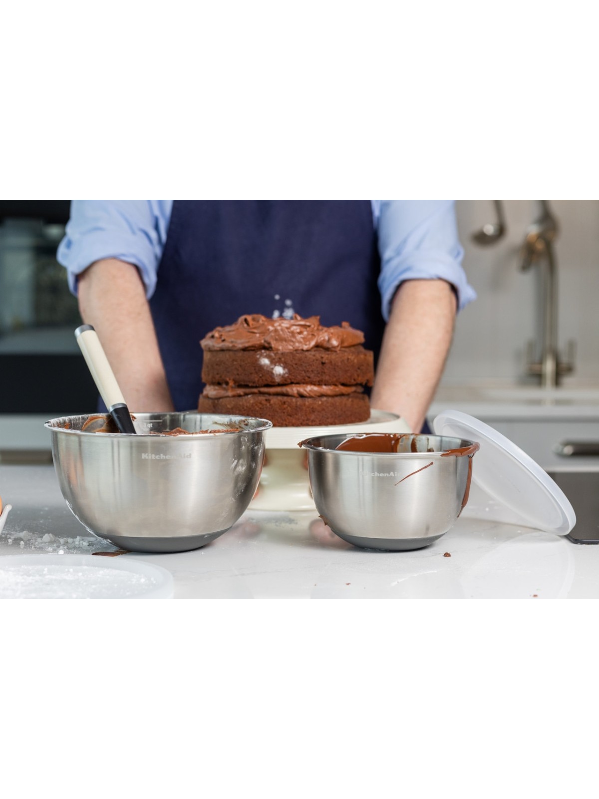 KitchenAid 2 sekoituskulhon setti, ruostumaton teräs