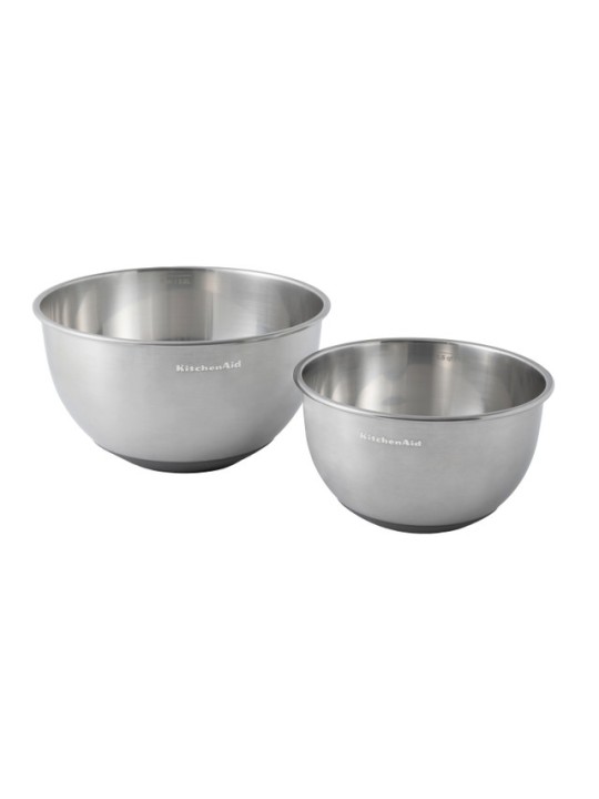 KitchenAid Set of 2 Mixing Bowls, Stainless Steel