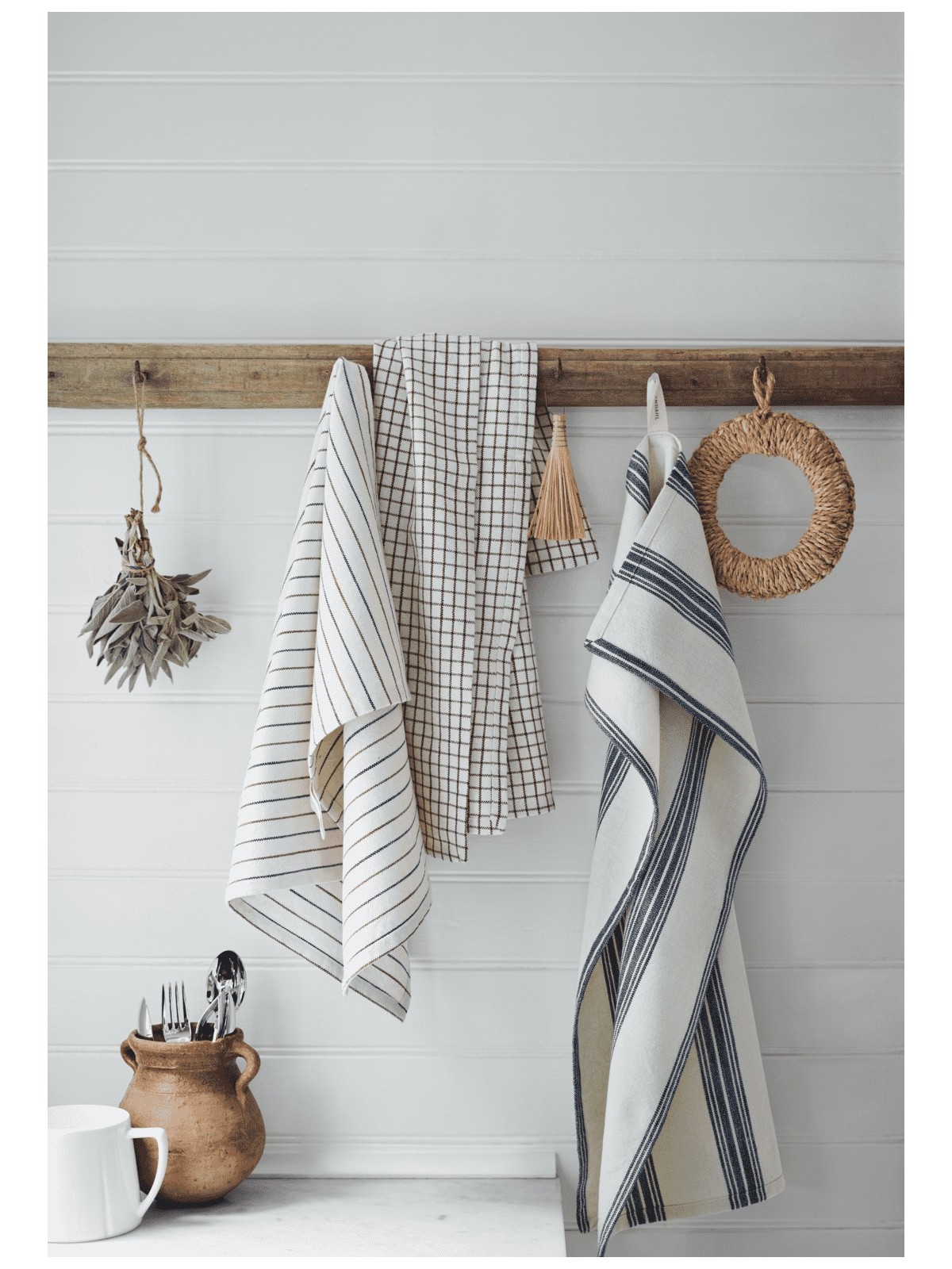 Rosendahl virtuves dvielis Garn – Sand Blue Terracotta