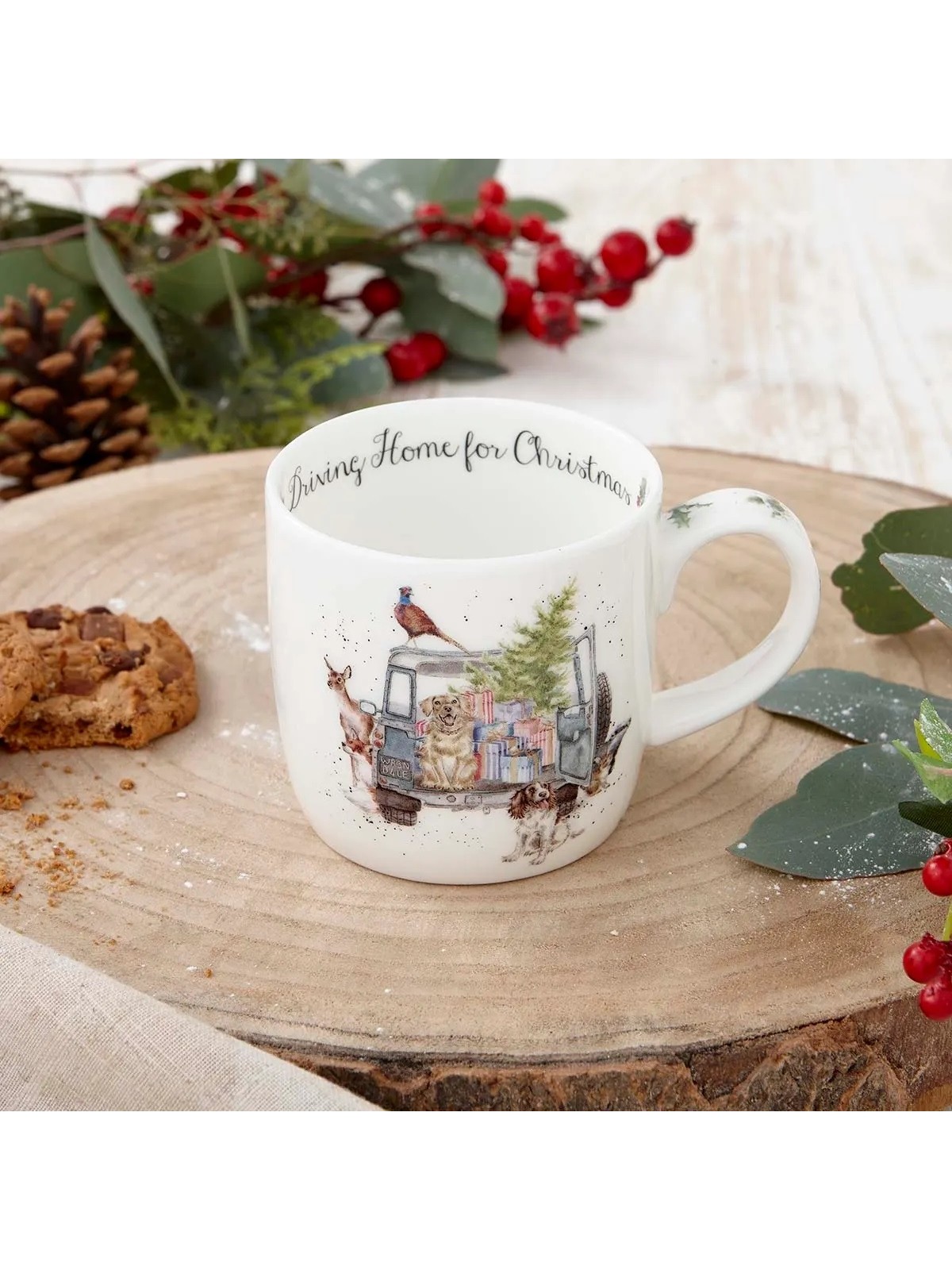 Royal Worcester Wrendale Designs kruus Driving Home for Christmas