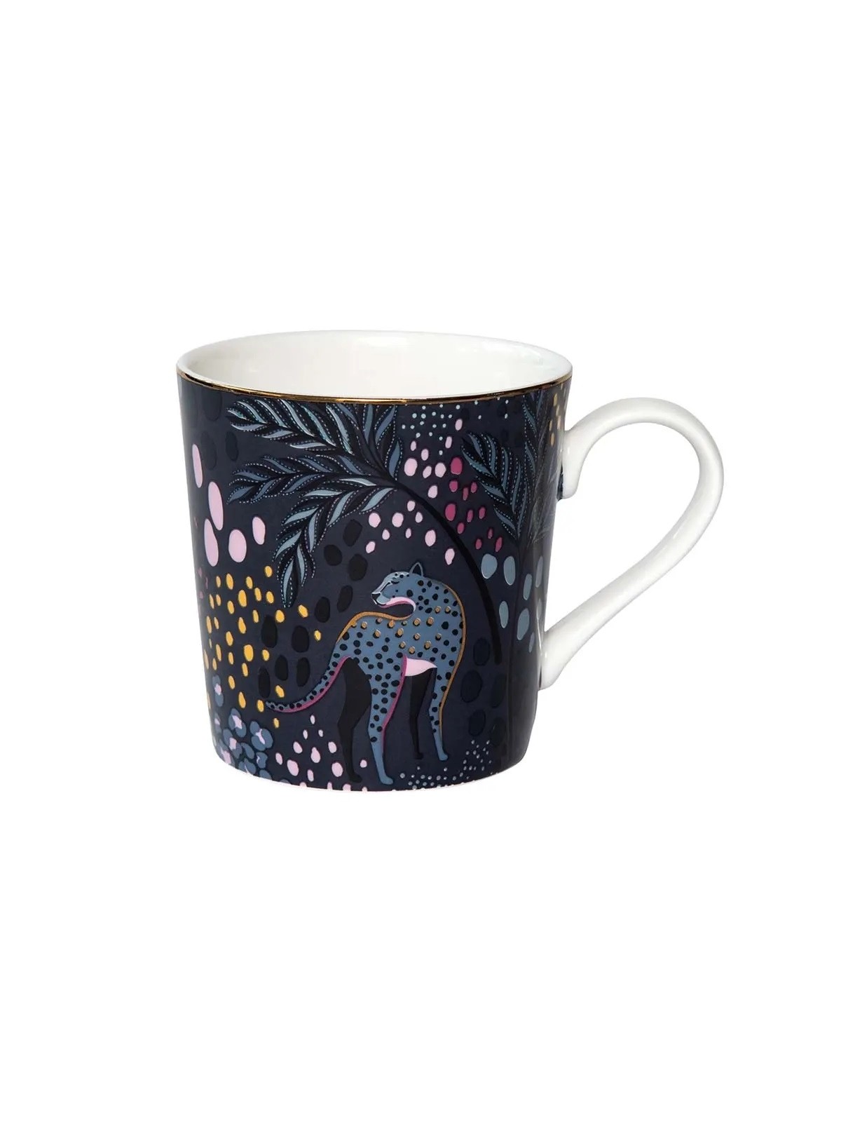 Portmeirion Fine China Mug – Sara Miller Midnight Leopard