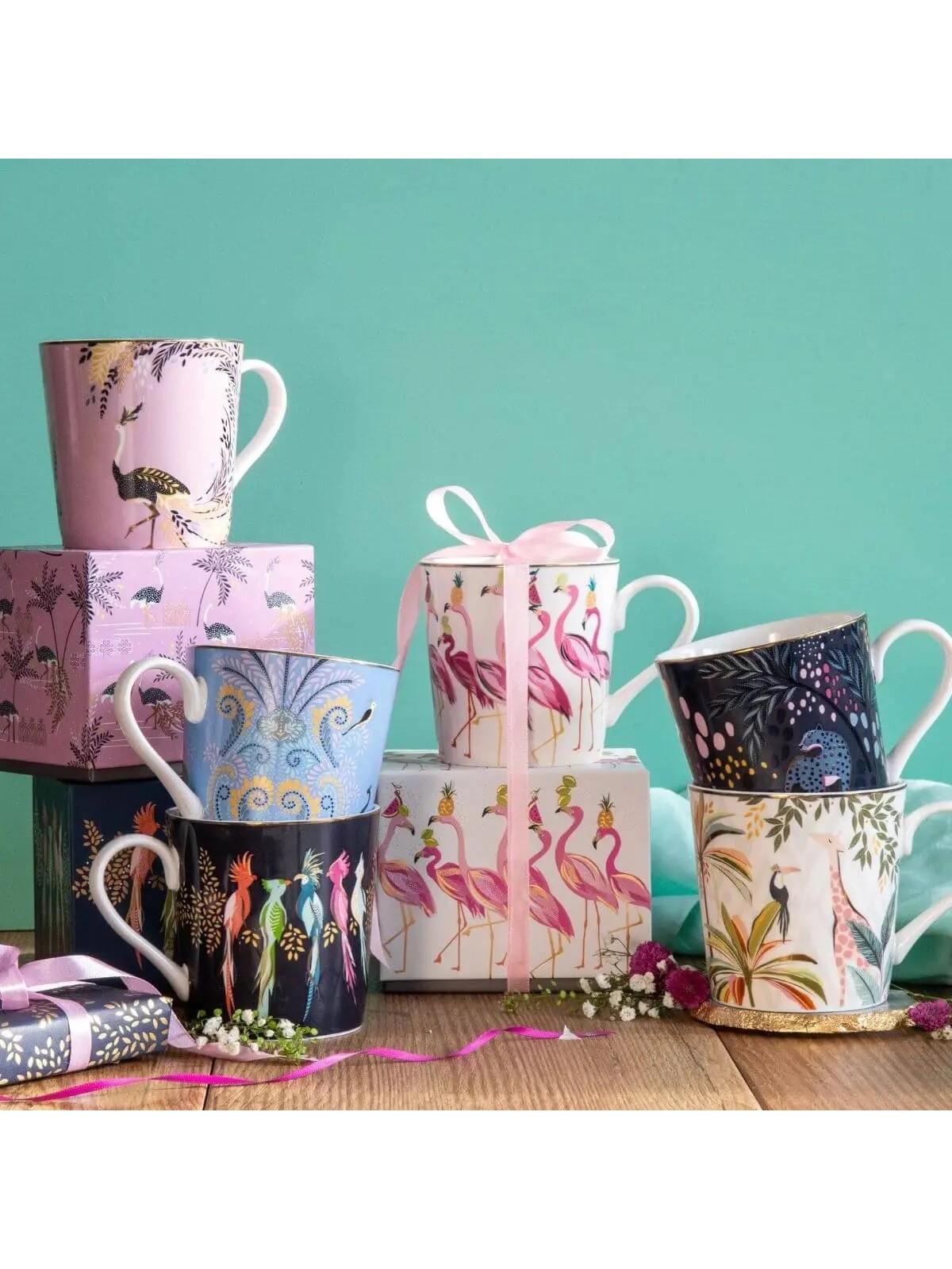 Portmeirion Sara Miller krūze - Fabulous Flamingo