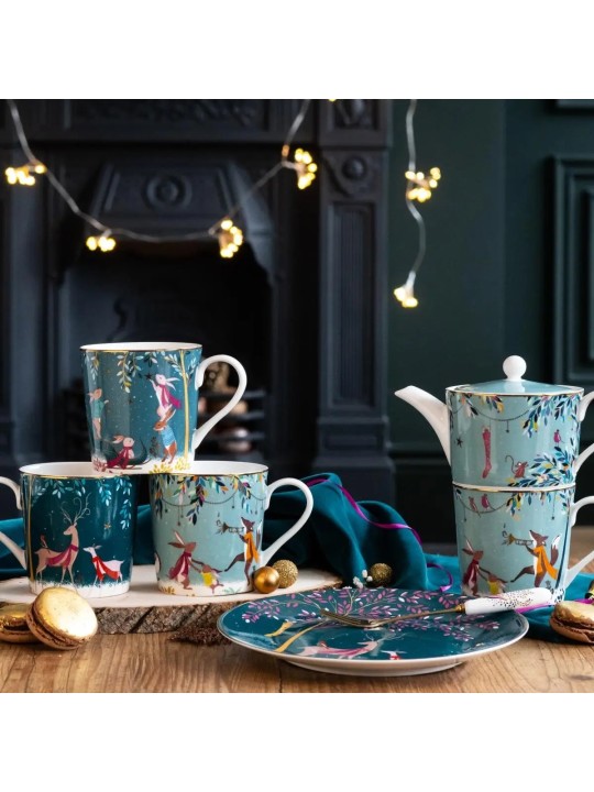 Portmeirion Sara Miller servēšanas paplāte - Woodland Tales Deer & Robin