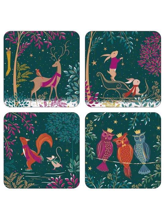 Sara Miller Woodland Tales glāžu paliktņi – 4 gab.