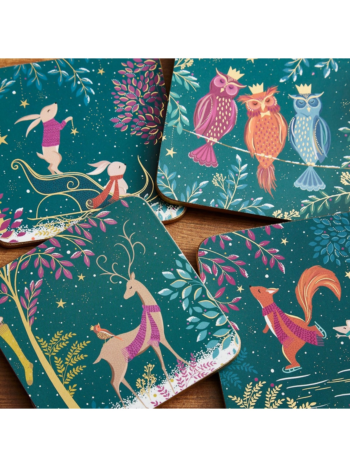 Sara Miller Woodland Tales Coasters – Set of 4