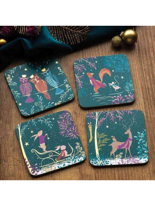 Sara Miller Woodland Tales glāžu paliktņi – 4 gab.