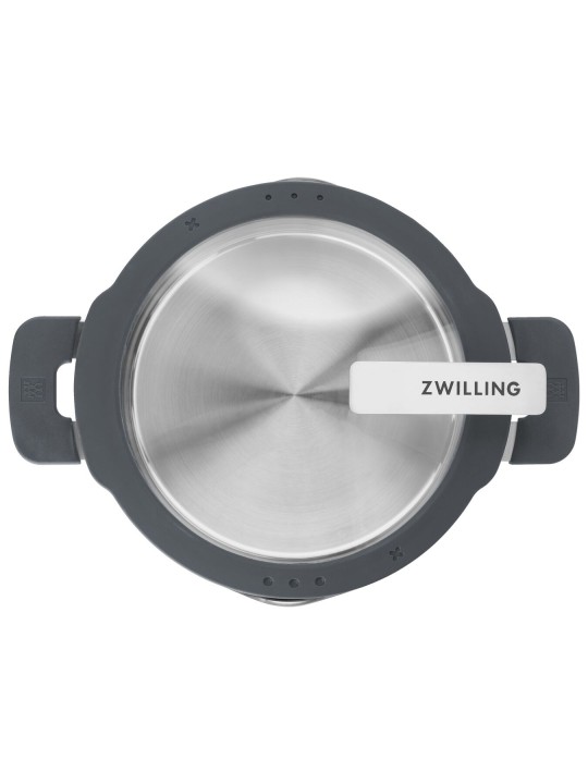 Zwilling комплект кастрюль Simplify 5 шт, стеклянная крышка с ситом (серый силикон)