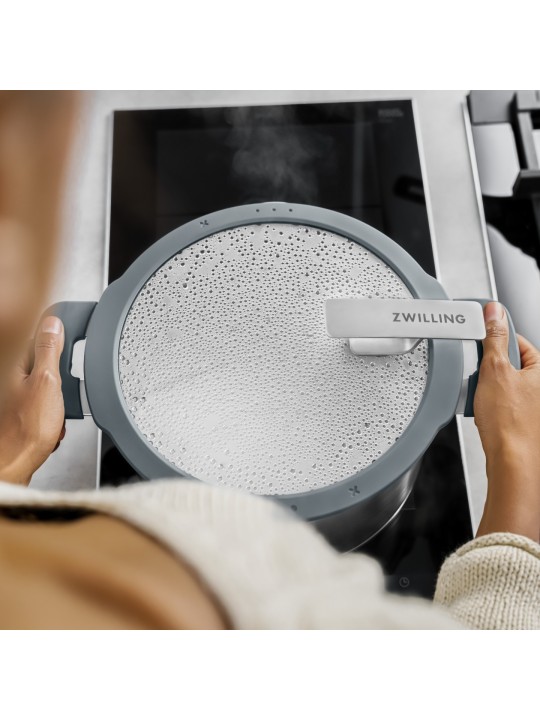 Zwilling katku komplekts Simplify 5 gb, stikla vāki ar sietu (pelēks silikons)