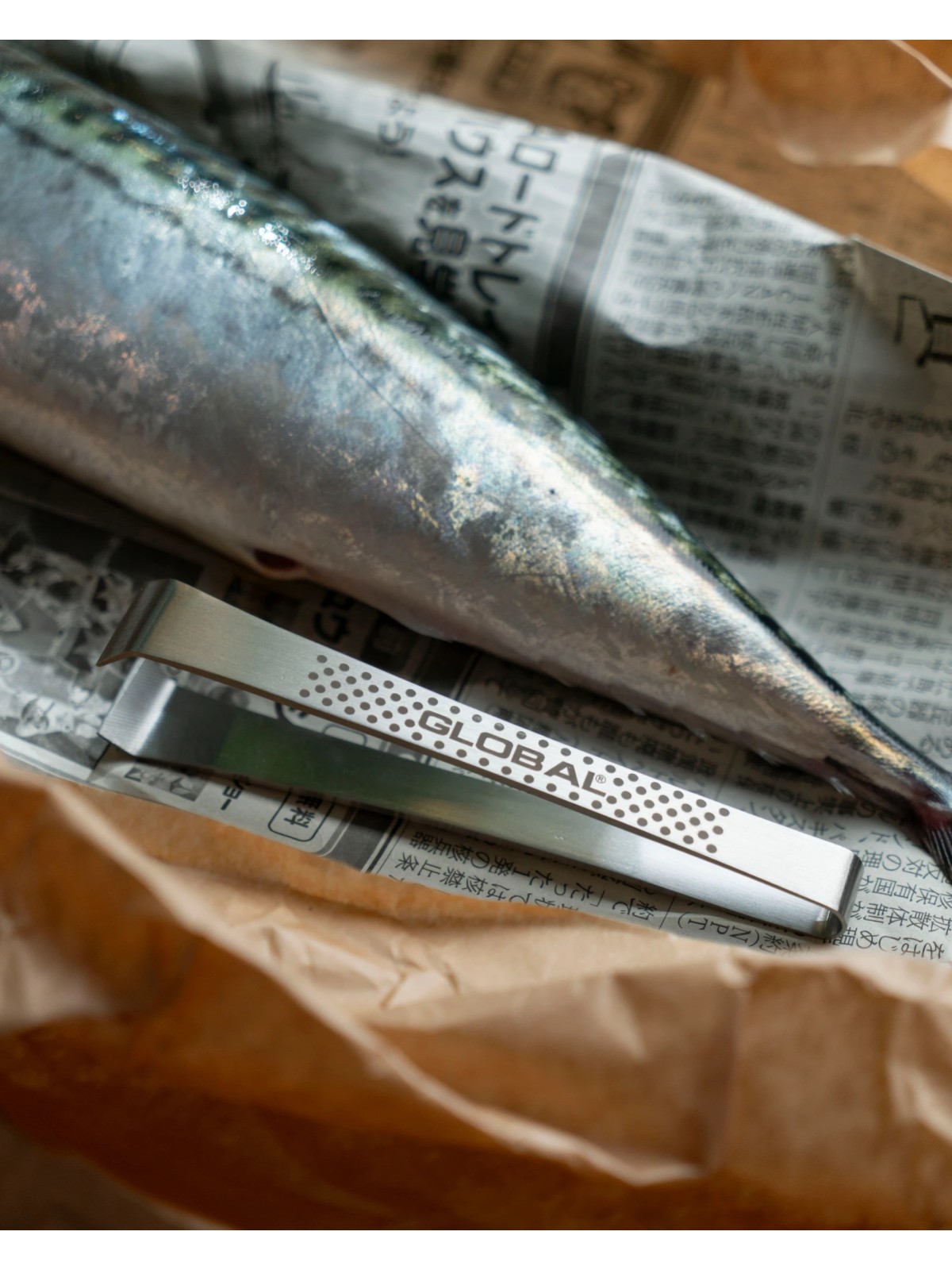 Global zivju kaulu pincete – taisna no nerūsējošā tērauda, ​​12 cm