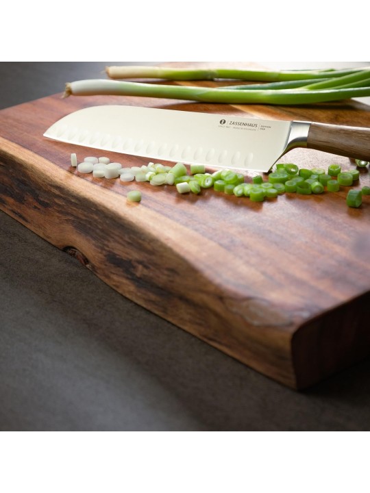 Zassenhaus Chopping Board – Solid Acacia Wood Cutting Board with Natural Edge