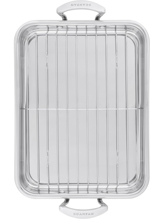 Scanpan cepšanas trauks ar režģi 43,5x28,5 cm, nerūsējošais tērauds