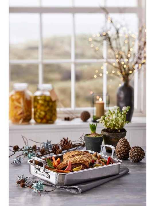 Scanpan Impact Roasting Pan with Rack, Metallic