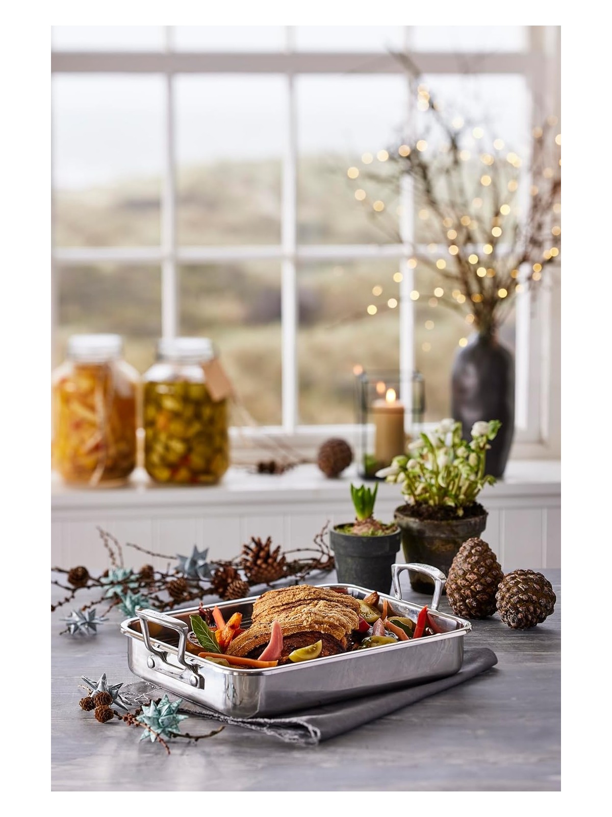 Scanpan Impact Roasting Pan with Rack, Metallic