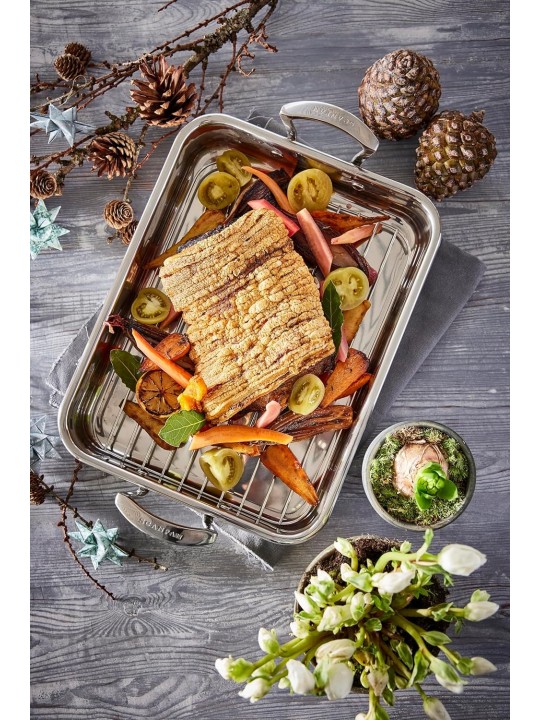 Scanpan Impact Roasting Pan with Rack, Metallic