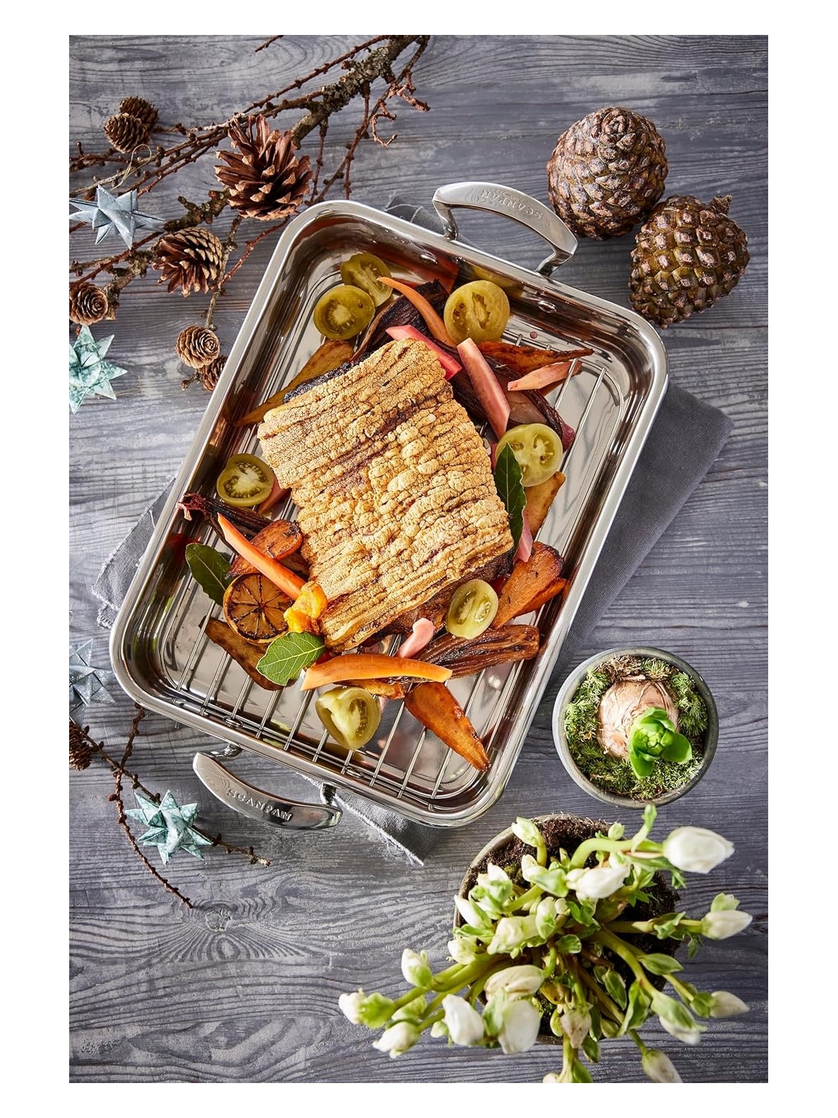 Scanpan Impact Roasting Pan with Rack, Metallic