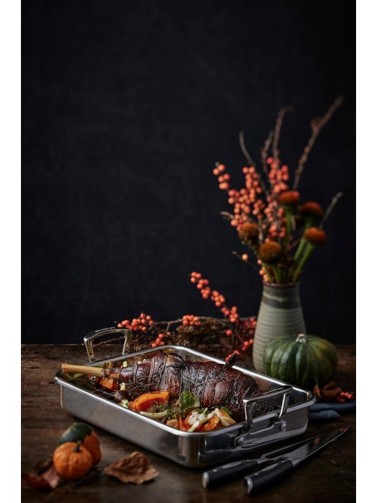 Scanpan cepšanas trauks ar režģi 43,5x28,5 cm, nerūsējošais tērauds