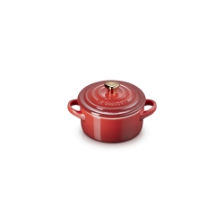 Le Creuset katliņš Mini keramikas 10 cm - 0,25 l, zelta krāsas rokturis