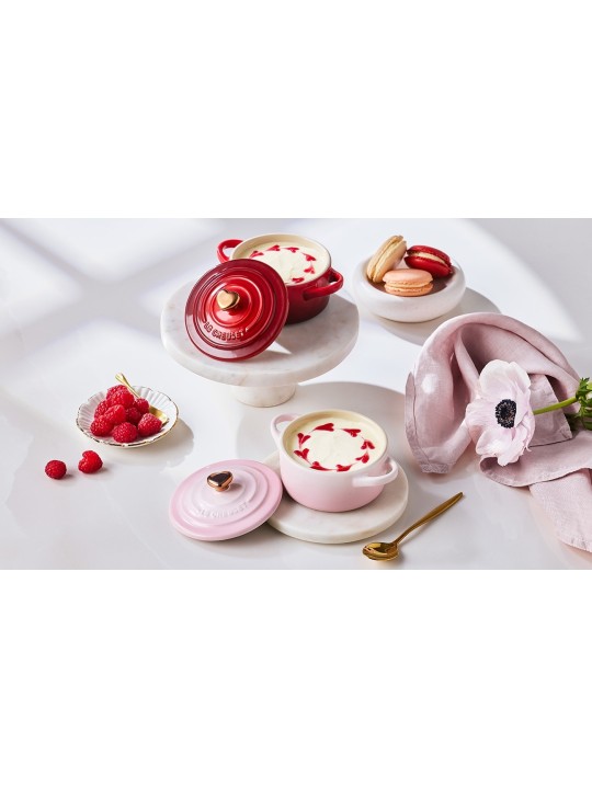 Le Creuset Stoneware Petite Casserole with Gold Heart Knob