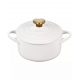 Le Creuset Stoneware Petite Casserole with Gold Heart Knob