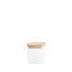 Pebbly Square Glass Storage Jar – Borosilicate Glass Container with Bamboo Airtight Lid