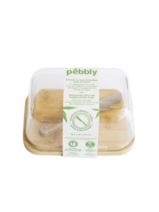 Pebbly klaasist võitoos - bambusalusega ja võinoaga