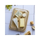 Pebbly Glass Cheese Board with Bamboo Base & Lid