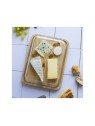 Pebbly Glass Cheese Board with Bamboo Base & Lid