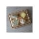 Pebbly Glass Cheese Board with Bamboo Base & Lid