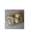Pebbly Glass Cheese Board with Bamboo Base & Lid
