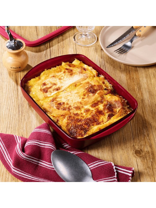 Pebbly borsilikāta stikla cepamtrauks ar vāku – 1,6 l