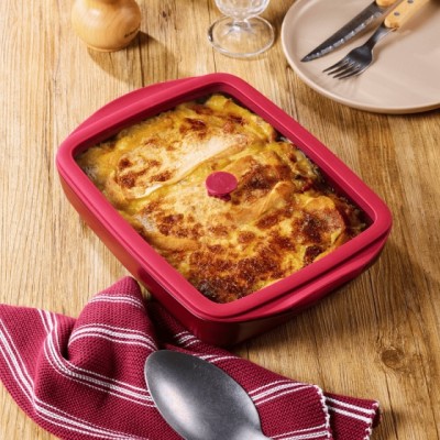 Pebbly borsilikāta stikla cepamtrauks ar vāku – 1,6 l