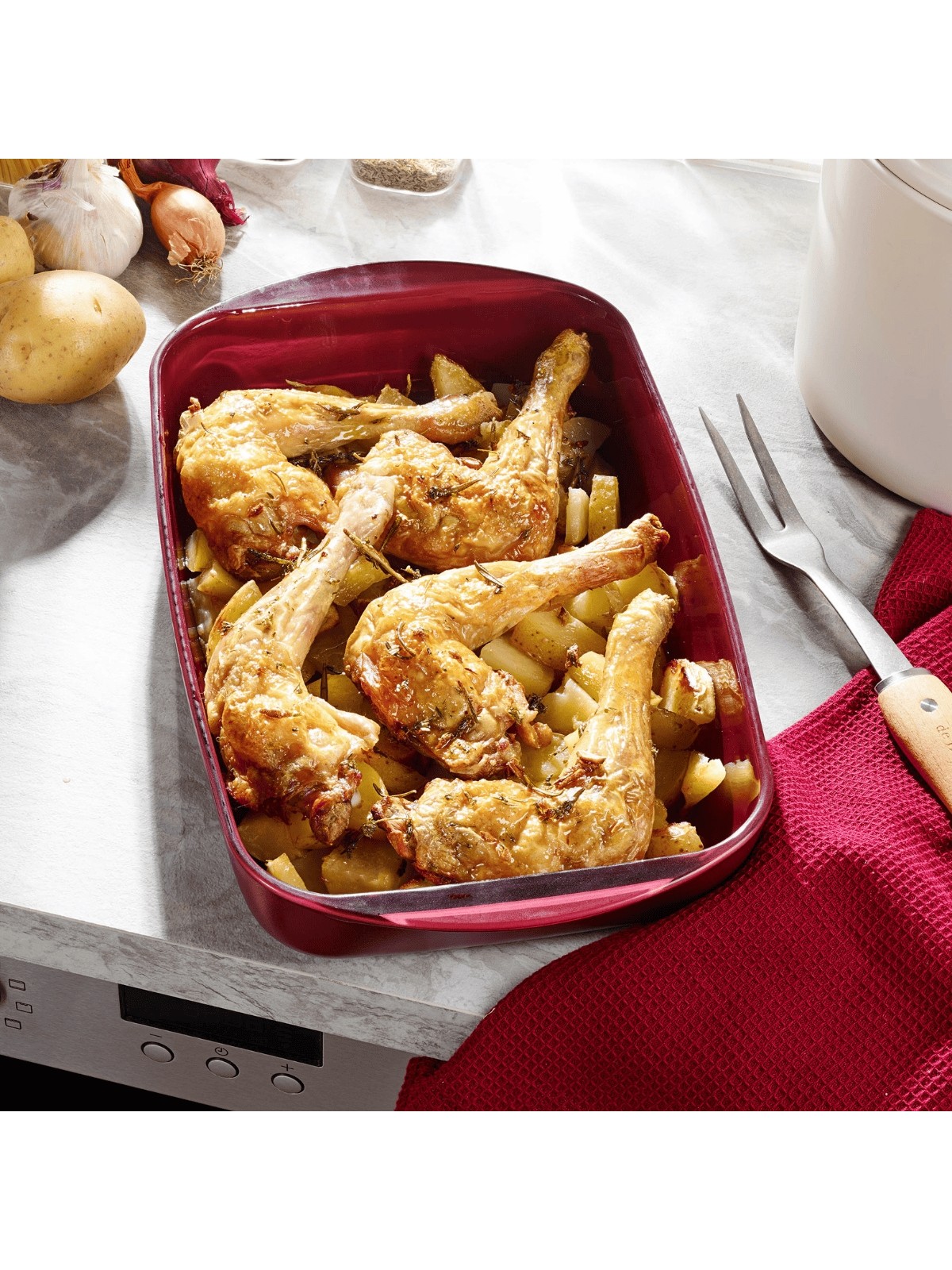 Pebbly Rectangular Borosilicate Glass Baking Dish with Lid – 3.6L Large Oven & Storage Dish