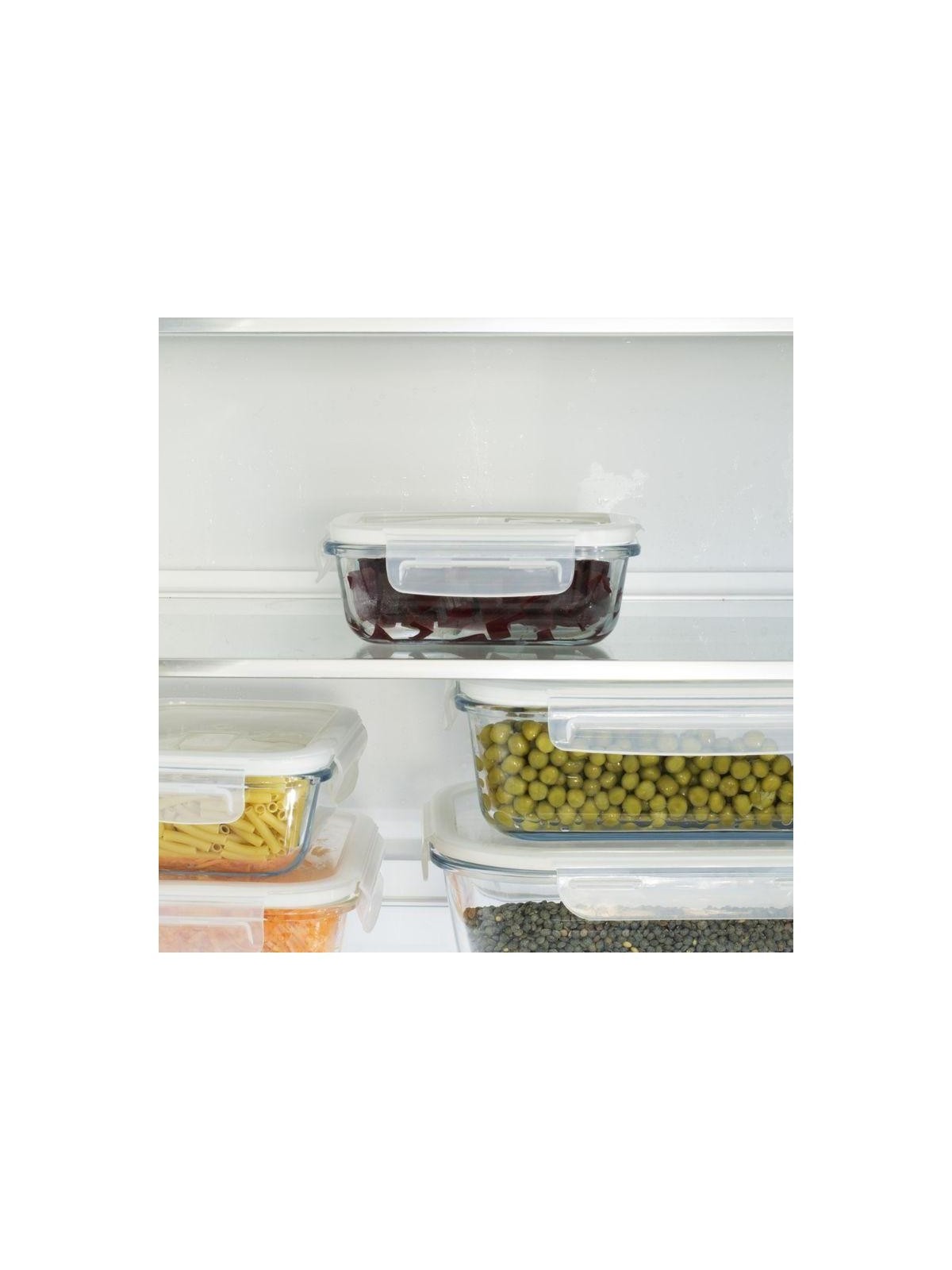 Pebbly Rectangular Borosilicate Glass Food Storage Container with Airtight Lid
