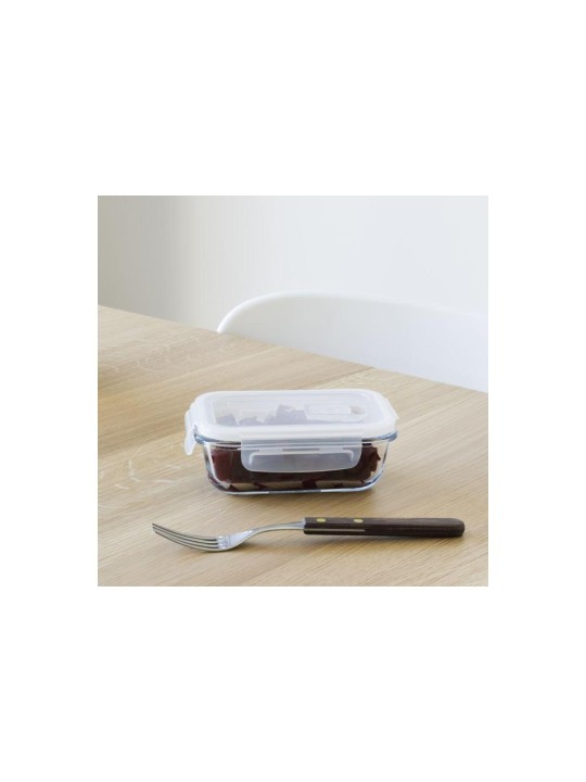 Pebbly Rectangular Borosilicate Glass Food Storage Container with Airtight Lid