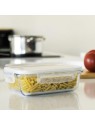 Pebbly Rectangular Borosilicate Glass Food Storage Container with Airtight Lid