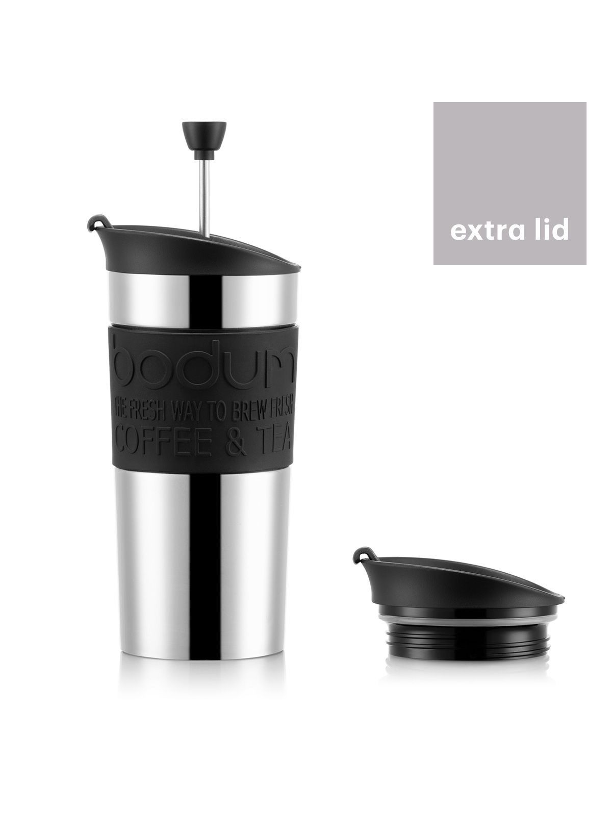 Bodum Travel Press Set with Extra Lid, 0.35 L