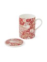 Spode Strawberry Thief Indian Red Mug & Coaster Set
