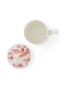 Morris & Co. Strawberry Thief Madder kruusi ja klaasialuse komplekt