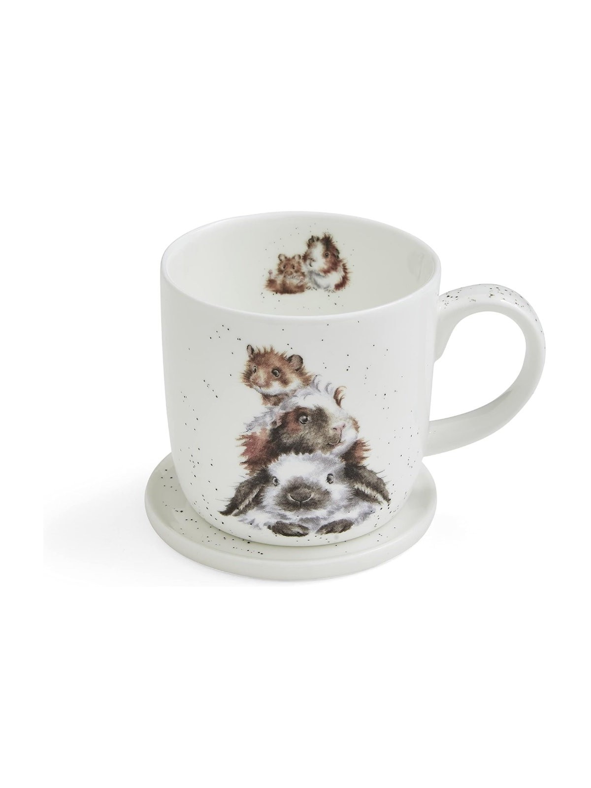 Wrendale Designs Piggy in the Middle kruusi ja klaasialuse komplekt