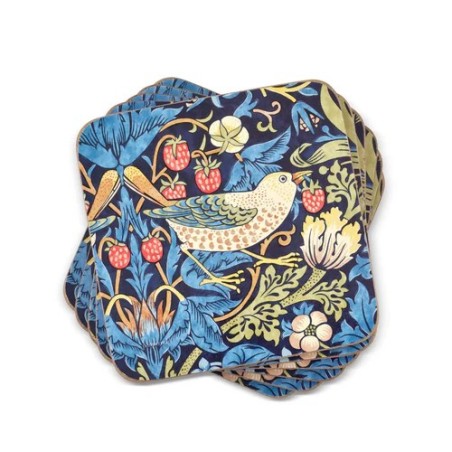 Morris & Co. Strawberry Thief siniset lasinaluset, setti 6 kpl