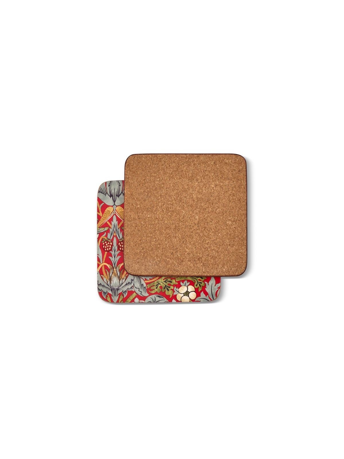 Morris & Co. Strawberry Thief Coasters Red Set of 6