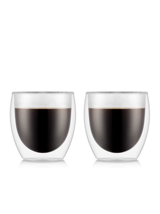 Bodum Pavina dubultsienu stikla glāzes, 0,25 l (2 gab.)