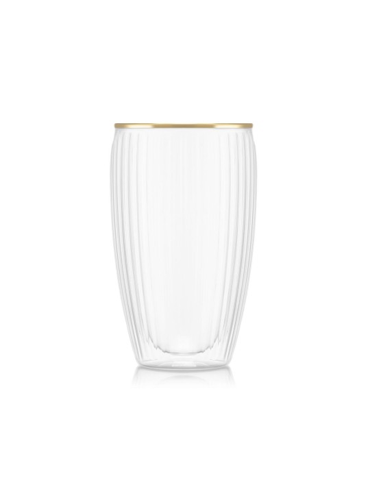 Bodum Pavina tuplaseinämälasit kultareunuksella, 0,45 l (2 kpl)