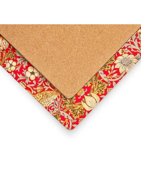 Morris & Co. Strawberry Thief Placemats Red Set of 4