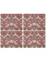 Morris & Co. Strawberry Thief Placemats Red Set of 4